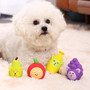 Toptan doğal lateks köpek oyuncak meyve hayvan bisküvi yumuşak kauçuk oyuncak gıcırtılı Pet çiğnemek oyuncaklar için küçük köpek - Product Image 4