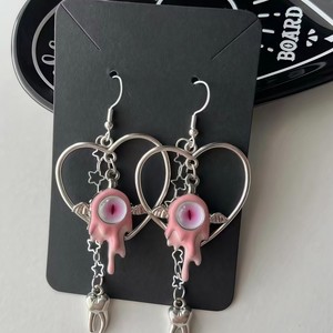 Boucles d'oreilles pendantes en forme de cœur Renxing Jewelry, en alliage plaqué, boucles d'oreilles tendance pour femmes, style 1, style 2 ES179 - Product Image 3