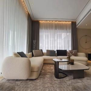 Sofá <span class=keywords><strong>para</strong></span> el hogar formas sensuales suave elegante acogedor Boucle sofá curvo esquina diseñador minimalista modular sofá Seccional de lujo - Product Image 5