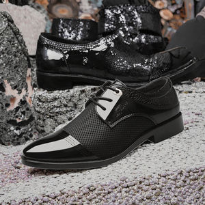 Chaussures habillées en cuir pour homme, nouvelle conception, décontractées, noires, en cuir, à lacets, respirantes, solides, pour le bureau et la carrière - Product Image 3