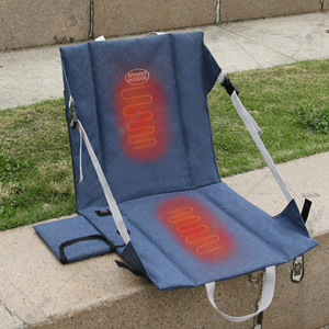 Mydays Outdoor Heated Foldable Chair <b>Cushion</b> Blue 100 Polyester Camping Seat Pad - Product Image 1