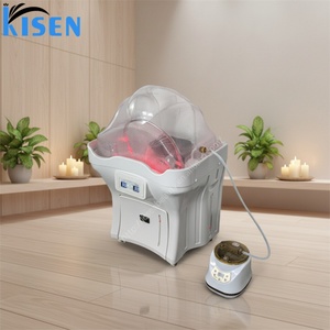 Machine de lavage de cheveux Kisen Beauty Salon personnalisée à hauteur réglable avec réservoir d'eau propre de 50L, réservoir d'eau usée de 25L et chauffe-eau rapide - Product Image 1