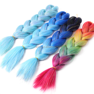 Venta al por mayor de extensiones trenzas Jumbo de fibra resistente al calor brillante de oropel sintético de brillo mixto pelo trenzado para el día loco del cabello - Product Image 3