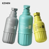 Bouteille Pompe Cylindrique Luxe Personnalisable en Gros, à Côtes Verticales, pour Shampoing et Gel, Grande Capacité 300ml 500ml 750ml, avec Pompe à Lotion