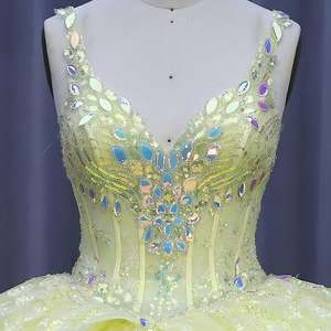 <span class=keywords><strong>Vestido</strong></span> de Noche Moderno de Lujo Antiarrugas con Sujetador Incorporado, Escote en V, con Relieve, para Quinceañera, Novia, <span class=keywords><strong>Princesa</strong></span>, de Tul con Aplicaciones - Product Image 5