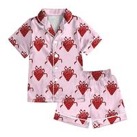 Pyjamas pour filles, vente en gros, manches courtes, tissu satiné, décontracté, ensemble 2 pièces, haut et short, vêtements de nuit, logo personnalisé, OEM