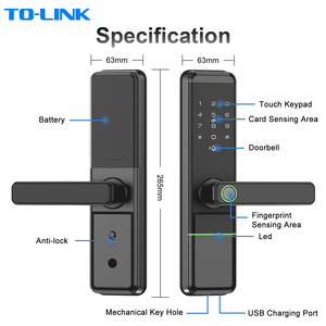 กุญแจล็อคประตูดิจิตอลอัจฉริยะแบบ Wifi สำหรับบ้าน ยี่ห้อ Ttlock รุ่น Tuya Smart พร้อมระบบสแกนลายนิ้วมือ สำหรับประตูไม้ - Product Image 6