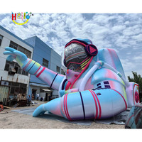 Scène gonflable géante avec modèle d'astronaute gonflable et éclairage LED