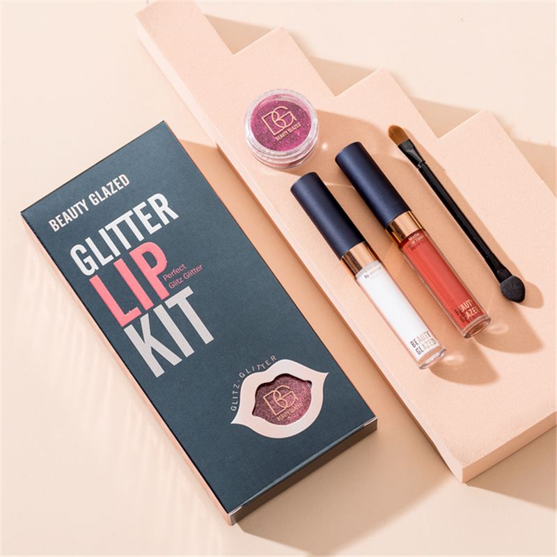 BEAUTY GLAZED 2 шт. Матовая жидкая губная помада с блестками набор стойких губ