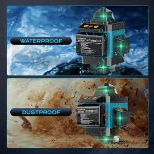 ميزان ليزر ذاتي التسوية 16 خطًا للأعمال اليدوية بزاوية 360 درجة مع خطوط متقاطعة خضراء، وجهاز تحكم عن بعد، وسطوع قابل للتعديل، وبطاريتين - Product Image 6