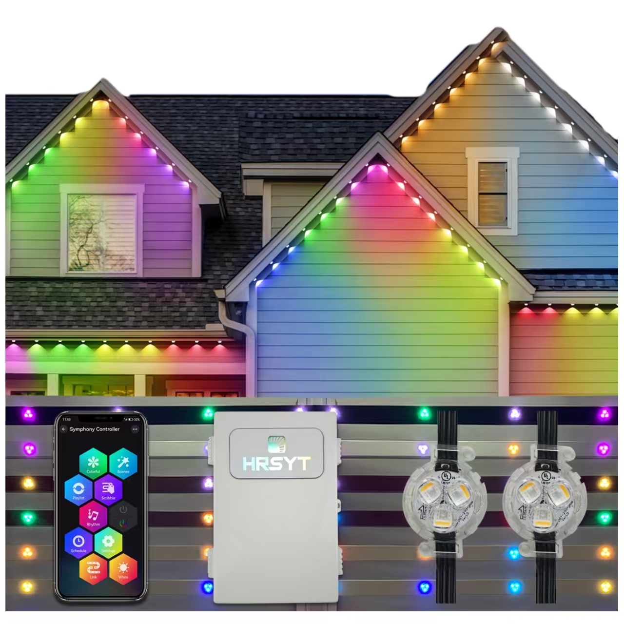 Twinklight RGBW LED Pixel Christmas Lights IP68 Outdoor Holiday Lighting with Amusement Design Permanent Point Light Source