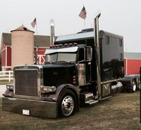 Système d'échappement poli en acier inoxydable de 8 po (réduit à 5 po) avec embout en corne de taureau et coude à 60 degrés, chromé, pour Peterbilt
