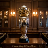 Trophée de football personnalisé, couronne dorée, récompense de football de qualité supérieure, coupe de championnat, grand prix pour les vainqueurs de tournois sportifs