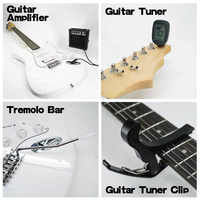 OEM ODM 39 Inch Full Size Electric Guitar with 5w Amp, Rosewood, 6 String, Shoulder Strap, Capo, and Bag