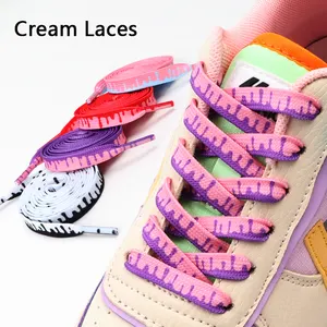플랫 AF1 아이스크림 신발 끈 운동화를위한 다채로운 인쇄 그라데이션 신발 끈 클래식 만다린 오리 캔버스 인쇄 신발 끈