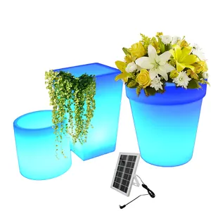 Vaso de flores led para decoração, vaso para flores, à prova d'água, de plástico, para jardinagem, tamanhos grandes