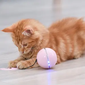 Automático inteligente electrónico giratorio eléctrico impermeable interactivo auto Play inteligente mascota bola gato juguete
