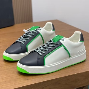 Zapatos Deportivos de Lujo de Moda de Temporada con Entresuela de Cuero Genuino, Color Azul y Negro en Contraste, Transpirables y Antideslizantes para Caminar - Product Image 1