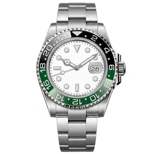 Stainless Steel Mechanical <b>Watch</b> Green <b>Black</b> Ring Date Display Wristwatch Business Outdoor Style - Product Image 1