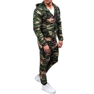 Conjunto de Chándal de Algodón Liso de Alta Calidad Hecho en Fábrica 2026 al por Mayor para Hombre, Diseño Camuflaje, Ajuste Delgado, Personalizado - Product Image 2