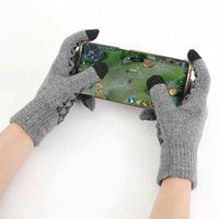 Gants d'hiver à la mode à cinq doigts de marque personnalisée Gants d'hiver personnalisés avec logo en coton
