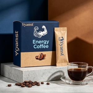 Café Instantáneo Tostado Botánico Mixto 10g*10 Sobres, Caja de Papel Kraft Azul Marino con Diseño de Granos de Café, para Camping al Aire Libre, OEM, Venta al por Mayor - Product Image 5