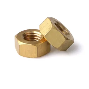 การผลิตตัวยึดทองเหลืองบริสุทธิ์ถั่วหกเหลี่ยม DIN934 Hex ถั่วทองแดงทองเหลืองทองแดง Hex Nut หกเหลี่ยม