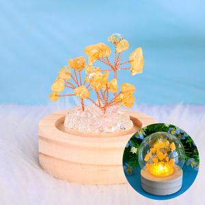 ขวดคริสตัลไฟ LED กลางคืนโคมไฟฐานไม้สำหรับกลางคืนดีไซน์ใหม่ - Product Image 3