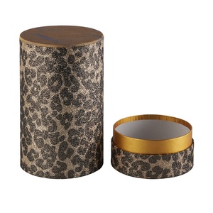 Custom Leopard Round Tube Packaging Cardboard Paper Box for cosmetics