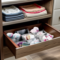 Organisateurs de placard en tissu pliable polyvalent Boîte de rangement pour soutien-gorge chaussettes chaussures-Diviseurs de tiroirs pour sous-vêtements