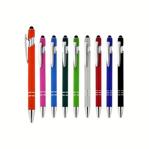 08 Wholesale Promotional Custom Logo Soft Stylus Cute Multi-color Ball Point <b>Pens</b> Metallic <b>Pen</b> Ballpoint - Product Image 1