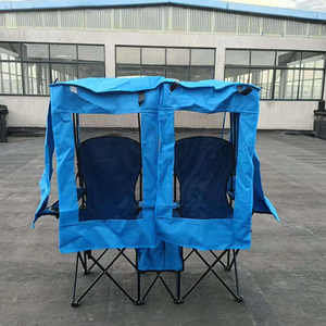 كرسي تخييم قابل للطي سريع الفتح لشخصين بإطار من سبائك الألومنيوم للصيد والتنزه، مقعد كبير الحجم مع حامل أكواب ومسند للذراعين - Product Image 5