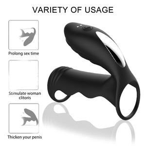 Silicone Waterproof Vibration Penis <strong>Ring</strong> Set for Men Adult Sex Toy with <strong>Phimosis</strong> Resistance Delay Sex Time Male/Female Resonance - Product Image 4