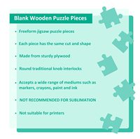 50 pièces de puzzles en bois vierges non finies, grandes plaques de bois naturel pour peinture DIY, graffiti, artisanat, décoration artistique