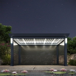 Lujosa pérgola de aluminio motorizada Bioclimática, diseño ecológico, resistente al agua, a prueba de viento, acabado recubierto de polvo hecho a medida para - Product Image 1