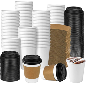 Gobelets en papier jetables imprimés sur mesure, prix d'usine en gros, 6oz 8oz 10oz 12oz 16oz, gobelets à café à double paroi - Product Image 1