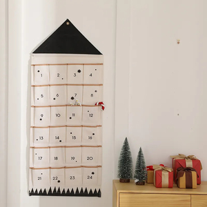 Nouveau design en gros de tissu de toile imprimé compte à rebours suspendu <span class=keywords><strong>calendrier</strong></span> de l'<span class=keywords><strong>avent</strong></span> de Noël pour enfants cadeaux - Product Image 1