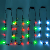 Colliers de boules de Noël en plastique, design 3D lumineux et coloré avec 3 modes d'éclairage LED, fournitures de fête en gros, non toxiques et durables