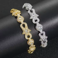 Bracelet chaîne infini personnalisé Evanex tendance hip-hop en argent 925 scintillant avec étoile en moissanite 10 mm pour femmes et hommes
