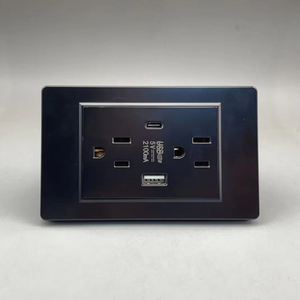 Kích thước 118 chúng tôi tiêu chuẩn tường ổ cắm với <span class=keywords><strong>USB</strong></span> Type-C sạc cổng 5V 2.1A chống cháy PC Bảng điều chỉnh 15A Đánh giá hiện tại 2 AC tường cửa hàng - Product Image 4