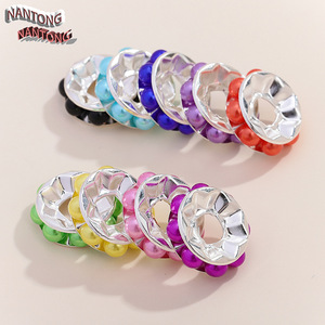Perles d'espacement NANTONG en plastique ABS plaqué, pour la fabrication de bijoux DIY (bracelets, colliers) – Or 18 carats, Or rose, Argent - Product Image 3