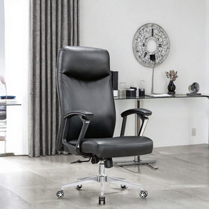 Modern High Back Genuine Leather Massage Executive Office <b>Chair</b> <b>Ergonomic</b> Swivel -Adjustable Height Comfortable Boss <b>Chair</b> - Product Image 2