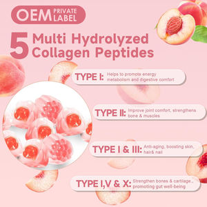 Collagène hydrolysé OEM, peptides de collagène marin, gommes de collagène de type I, II, III, V, X, biotine, acide hyaluronique, vitamines pour la peau, les cheveux et les ongles - Product Image 5