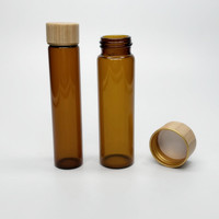 Penjualan Panas Tabung Kaca 5ml-30ml dengan Tutup Sekrup Aluminium Bambu Kayu 22x115mm untuk Kemasan Cetak Sablon