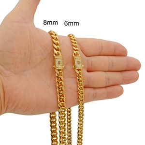 Nuova Collana da Uomo Hip Hop con Catena Cubana in Acciaio Inossidabile Placcato Oro 18K PVD e Fibbia con Logo <span class=keywords><strong>S</strong></span> in Zirconi - Product Image 2