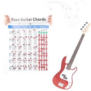 แผนภูมิคอร์ดกีตาร์เบส 4 สาย สำหรับผู้เริ่มต้น ฝึกนิ้ว อุปกรณ์เสริมเครื่องดนตรี - Product Image 4