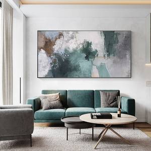 Fola d'oro <span class=keywords><strong>verde</strong></span> <span class=keywords><strong>acqua</strong></span> 3D Texture <span class=keywords><strong>pittura</strong></span> astratta su tela soggiorno camera da letto grande oro di lusso parete arte nuova decorazione per la casa - Product Image 4