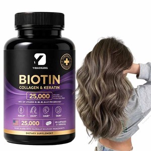 Cápsulas <span class=keywords><strong>de</strong></span> Biotina para el Crecimiento del Cabello OEM, Promueven el Crecimiento del Cabello, Reducen la Caída del Cabello, Mejoran la Calidad del Cabello, Reducen las Puntas Abiertas, Vitamina - Product Image 2