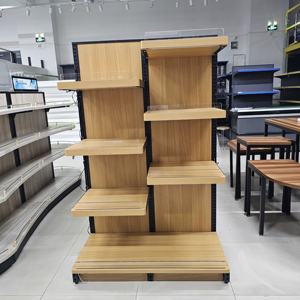 מתכת כבדה מדפים גונדולה מדפים מעץ זול חנות מדפים למכולת ונוחות מתלה - Product Image 6