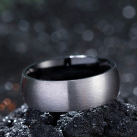 Herrenring aus zweifarbigem 8mm Wolframkarbid, gebürstet, matt, kostenlose Gravur, I LOVE YOU, Ehering, Verlobungsring